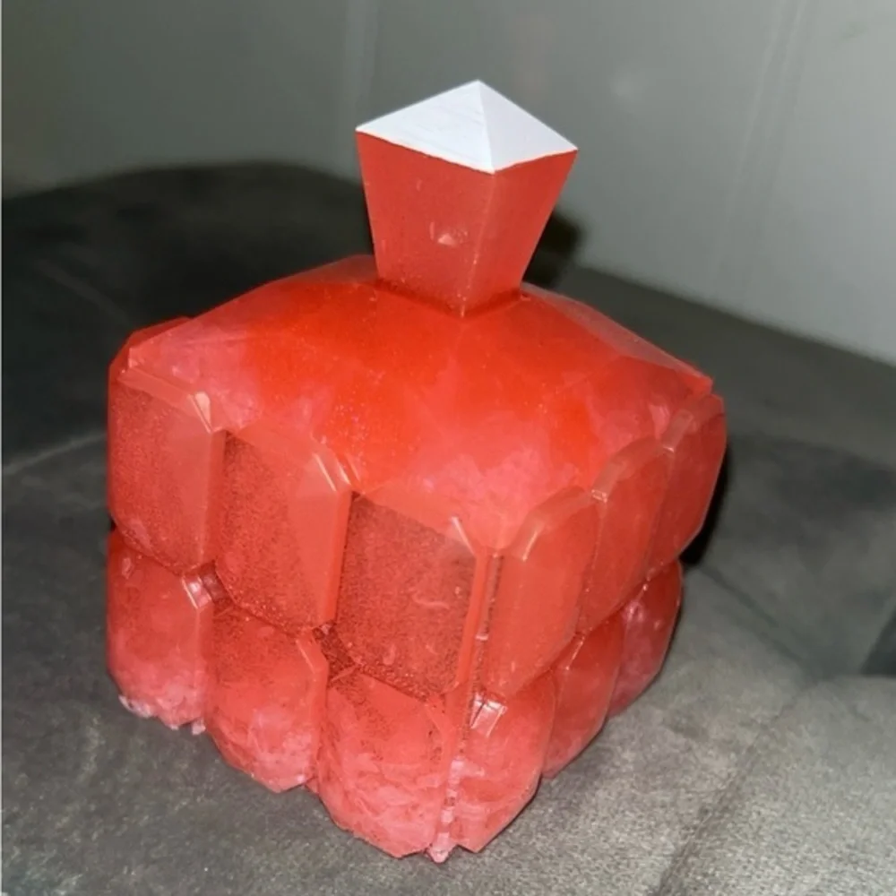 Shiny Light Pink Resin Handmade Unique Jewelry Geometric Storage Box